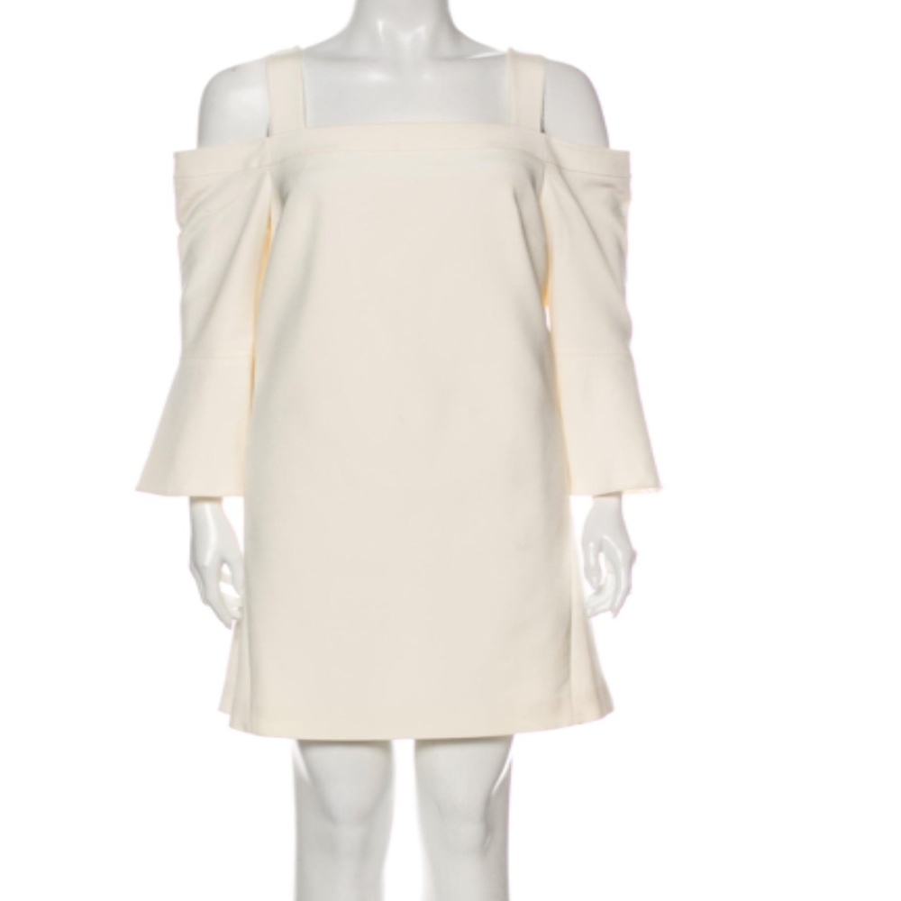 Tibi Shift Dress in White with Cutouts